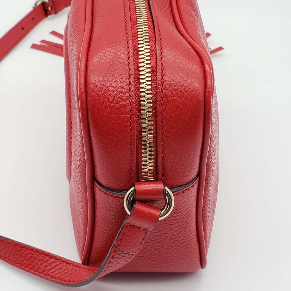 100% Authentic Gucci GG Soho Disco Camera Red Crossbody Bag - Picture 6 of 14